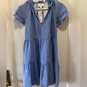 Mini blue silky dress